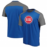 Detroit Pistons Fanatics Branded Iconic Blocked T-Shirt Gray
